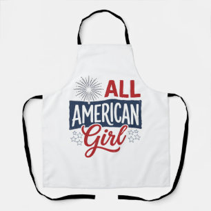 All American Girl Patriottisch Vintage T-shirt Ont Schort