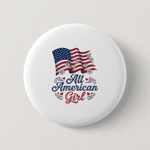 All American Girl Patriottische Madeliefjes Vlag S Ronde Button 5,7 Cm