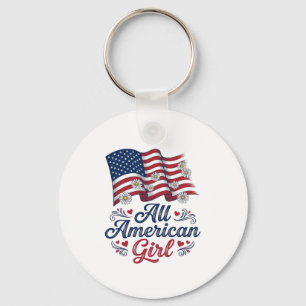 All American Girl Patriottische Madeliefjes Vlag S Sleutelhanger