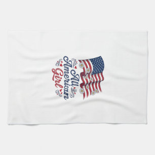 All American Girl Patriottische Madeliefjes Vlag S Theedoek