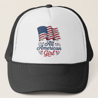 All American Girl Patriottische Madeliefjes Vlag S Trucker Pet