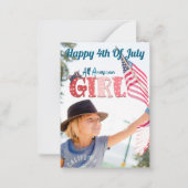 All American Girl Personalized Kaart Notitiekaartje (Voorkant)