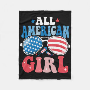 All American Girl Sungles 4th of July Familiewedst Fleece Deken