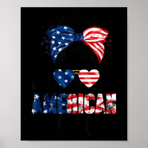 All American Girl T-shirt Usa Vlag 4 juli Vrouwen Poster