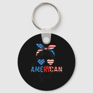 All American Girl Usa Vlag 4 juli Vrouwen Kinderen Sleutelhanger
