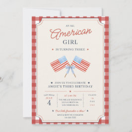 All American Girl Verjaardag Amerikaans Thema Fees Kaart