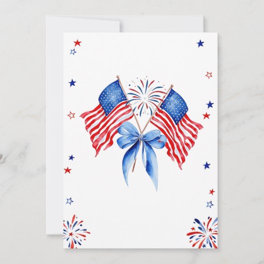 All American Girl Verjaardag Uitnodiging 4 juli (Achterkant)