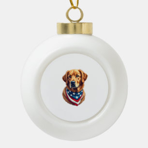All American Golden Retriever Vintage T-shirt Keramische Bal Ornament