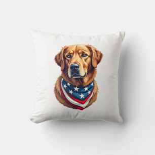All American Golden Retriever Vintage T-shirt Kussen