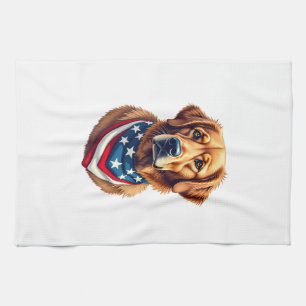 All American Golden Retriever Vintage T-shirt Theedoek