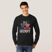 All American Grumpy 4th of July US Flag Sunglasses T-shirt (Voorkant volledig)