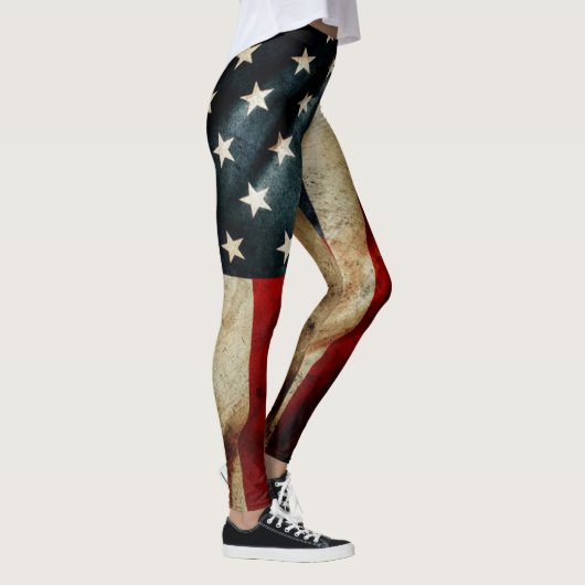 All American Grunge Flag Yoga Leggings (Rechts)
