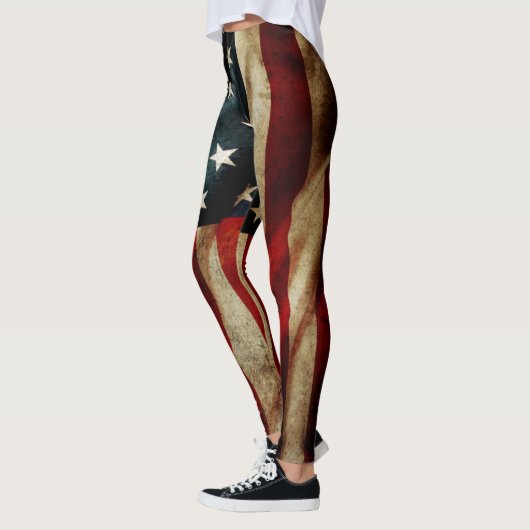 All American Grunge Flag Yoga Leggings (Links)