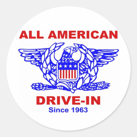 All American HAMBURGER Drive IN of Massapequa Ronde Sticker (Voorkant)