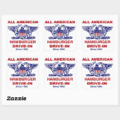 All American HAMBURGER Drive IN of Massapequa Vierkante Sticker (Vel)