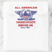 All American HAMBURGER Drive IN of Massapequa Vierkante Sticker (Tas)