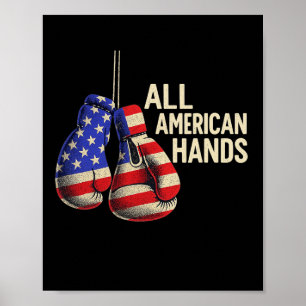 All American Hands Bokshandschoenen – Patriottisch Poster