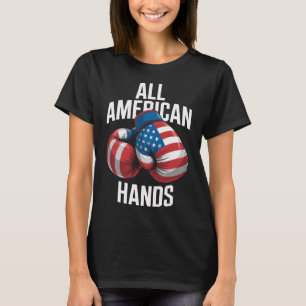 All American Hands Bokshandschoenen Patriottisch U T-shirt