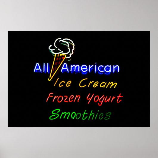 All-American Ice Cream, Frozen Yoghurt en Smoothie Poster (Voorkant)