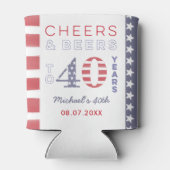 All-American Independence Day 40th Birthday Favor Blikjeskoeler (Achterkant)