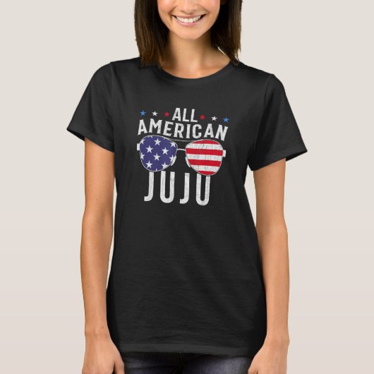All American Juju USA Flag Sunglasses 4th Of July  T-shirt (Voorkant)