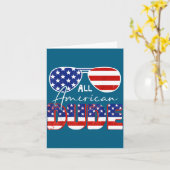 All American Kerel 4 juli ontwerp Kaart (Gele Bloem)