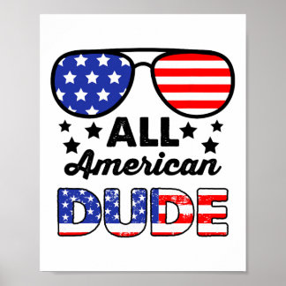 All American Kerel 4 juli Patriottische Jongens Ki Poster