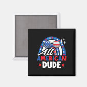 All American Kerel Grappig 4 juli Patriottisch Ame Magneet (Voorkant / Achterkant)