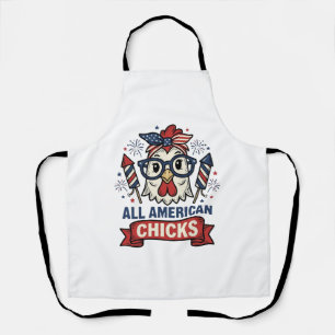 All American Kuikens Patriottische Kip Vector Ontw Schort