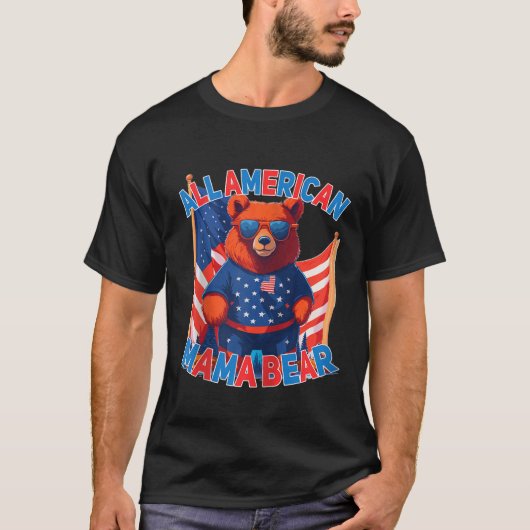 All American Mama Beer Moederdag 4 juli USA T-shirt (Voorkant)