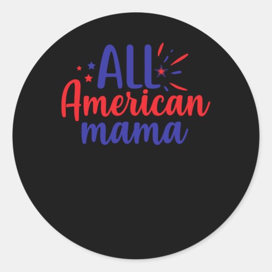 All American Mama Ronde Sticker (Voorkant)
