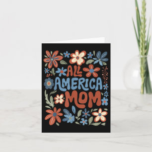 All American Moeder 4 juli Usa Bloemige Moedersdag Kaart