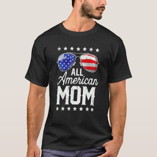 All American Moeder 4e Juli Moedersdag Vrouwen Moe T-shirt (Voorkant)