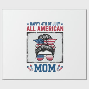 All American Mom 4 juli vintage shirt ontwerp_ Cadeaupapier