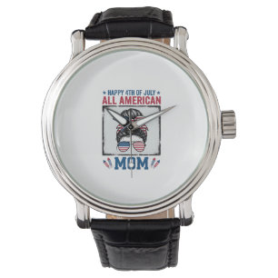 All American Mom 4 juli vintage shirt ontwerp_ Horloge