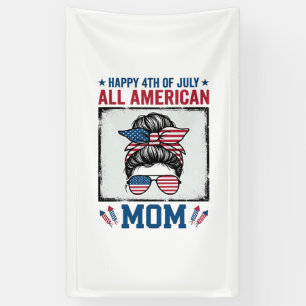 All American Mom 4 juli vintage shirt ontwerp_ Spandoek