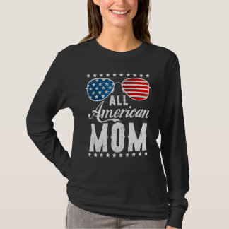 All American Mom - USA Flag 4th of July Matching S T-shirt