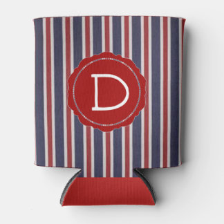 All-American Monogrammed Patriottische Striped Fav Blikjeskoeler