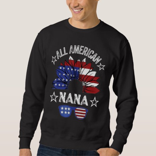 All American Nana 4th Of July Shirt Women Sunflowe (Voorkant)