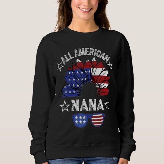 All American Nana 4th Of July Shirt Women Sunflowe (Voorkant)