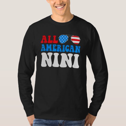 All American Nini American Flag 4th of July Patrio T-shirt (Voorkant)