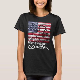 All American Nurse Amerikaanse Vlag Onafhankelijkh T-shirt