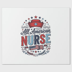 All American Nurse Vintage Patriottische Shirt Ont Cadeaupapier