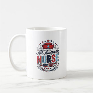 All American Nurse Vintage Patriottische Shirt Ont Koffiemok
