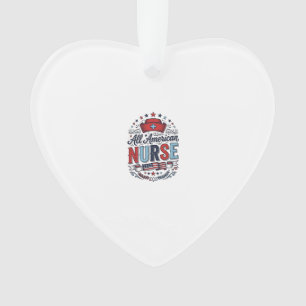 All American Nurse Vintage Patriottische Shirt Ont Ornament