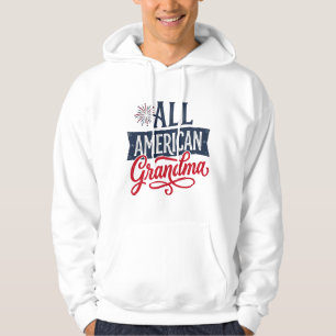 All American Oma Patriottisch Vuurwerk Design_1 Hoodie