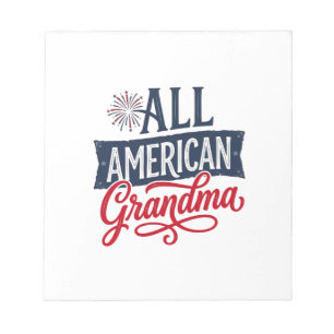 All American Oma Patriottisch Vuurwerk Design_1 Notitieblok