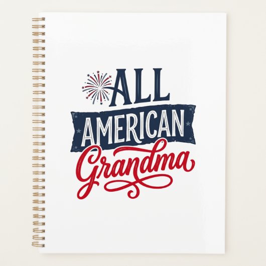 All American Oma Patriottisch Vuurwerk Design_1 Planner (Voorkant)
