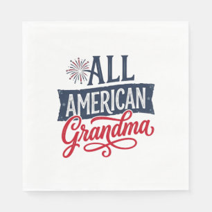 All American Oma Patriottisch Vuurwerk Design_1 Servet