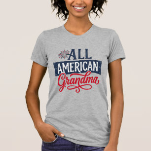 All American Oma Patriottisch Vuurwerk Design_1 T-shirt